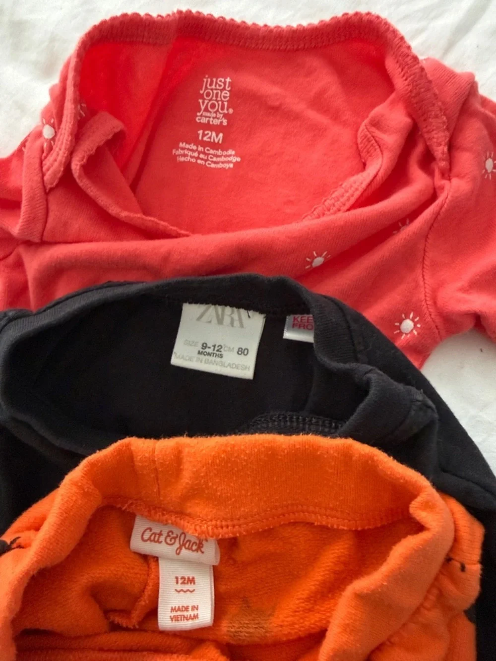 Baby Girls 6-Piece Outfit Set - Black, Coral, Cream & Orange